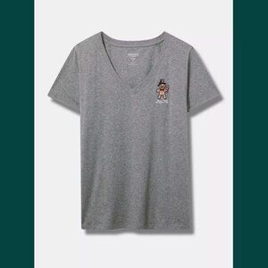Torrid - Gingerbread Man Classic Fit Heritage Jersey V Neck Tee in Heather Grey‍